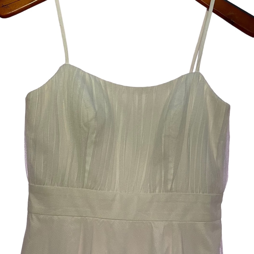 Monique Lhuillier Empire Waist Bridesmaid Bride Wedding Dress Minimalist Size 0 - Picture 2 of 8
